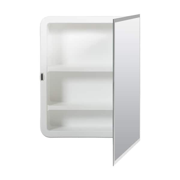 16 in. W x 20 in. H Rectangular Recessed or Surface Mount Frameless Beveled Mirror Medicine Cabinet