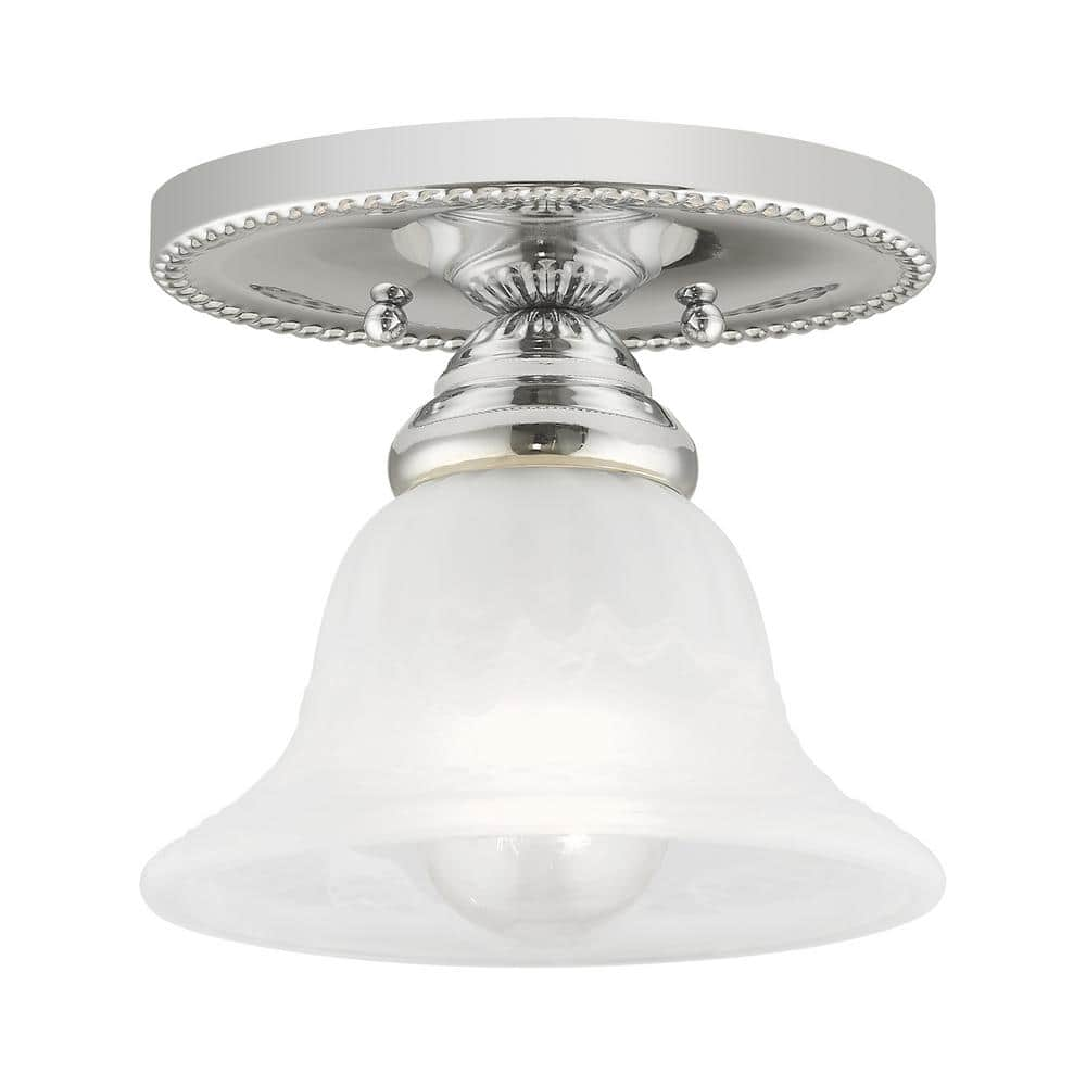 Aviance Lighting Bodenham 7 In 1 Light Polished Chrome Semi Flush Mount With White Alabaster 3233