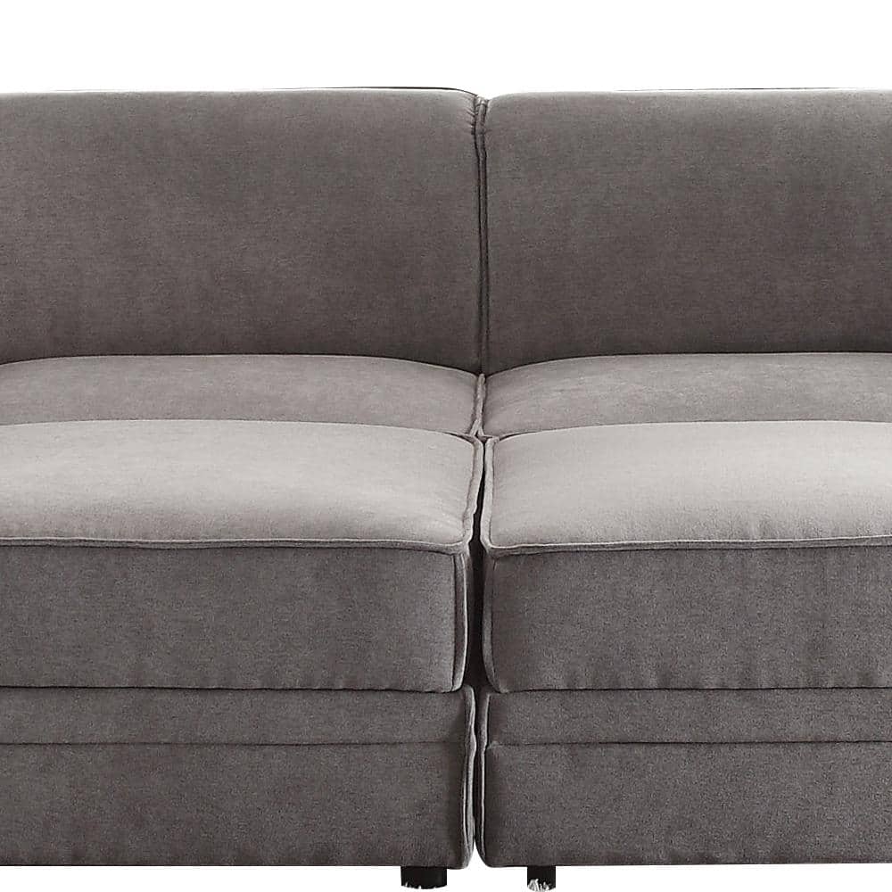 Bois 30" Modular Armless Chair in Gray Velvet