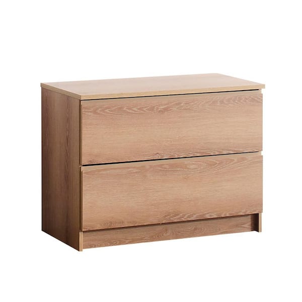 Devi Series 31.5-31.5 in. W Oak Freestanding 2-Drawers-Shelf Wood Closet System