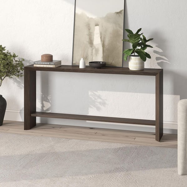 Meyer&Cross Osman 64 in. Alder Brown Rectangle MDF Top Console Table