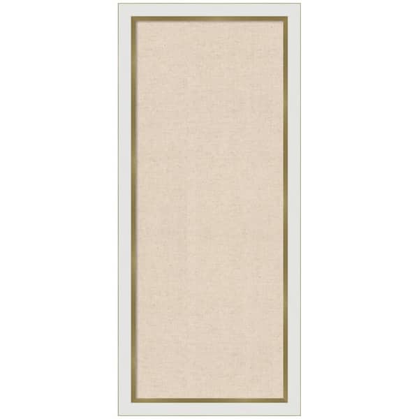 Eva 43 in. x 19 in. White Plastic Framed Neutral Linen Memo Board