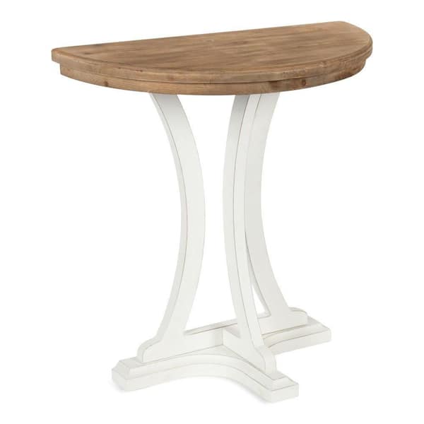 Linsley Rustic Brown 30 in. Half Circle MDF Console Table