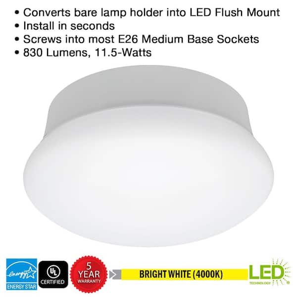 Spin Light 7 in. Closet Light LED Flush Mount Light Fixture 830LM 11.5W Bright White 4000K Basement Laundry (10-Pack)