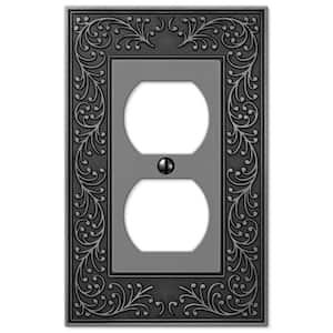 English Garden 1 Gang Duplex Metal Wall Plate - Antique Nickel