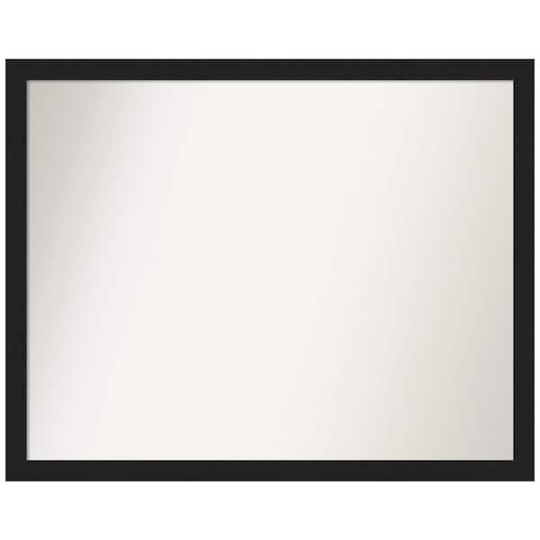 Amanti Art Grace Brushed Metallic Black Narrow 30 in. W x 24 in. H Non-Beveled Bathroom Wall Mirror in Black, Silver