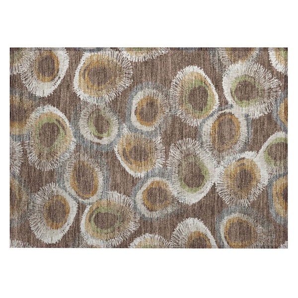 Addison Rugs Chantille Machine Washable Indoor/Outdoor Abstract ACN2278 Brown 1 ft. 8 in. x 2 ft. 6 in. Accent Rug