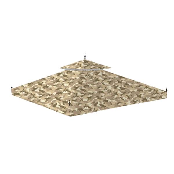 Garden Winds Standard 350 Camo Sand Replacement Canopy for 10 ft. x 10 ft. Arrow Gazebo