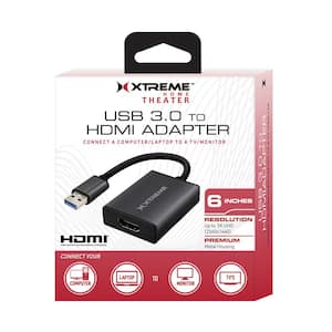 0.5 ft. Type-C Port to HDMI Adapter, Connect Laptops to TVs/Monitors, 4K Resolution, Black