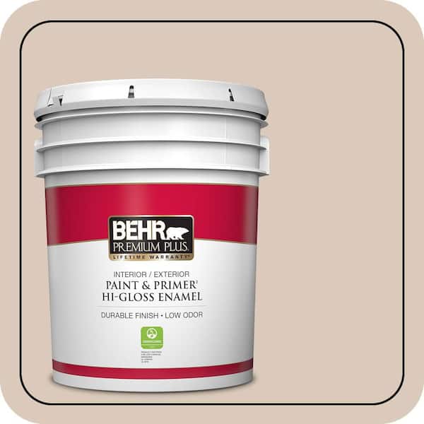 BEHR PREMIUM PLUS 5 gal. #ICC-22 Haze Hi-Gloss Enamel Interior/Exterior Paint & Primer