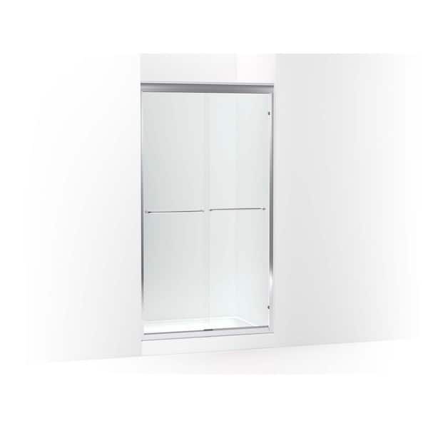 KOHLER Fluence 43 in. W x 70.03 in. H Sliding Frameless Shower Door in Bright Polished Silver