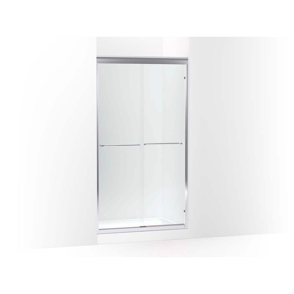 KOHLER Fluence 40 in. W x 75.78 in. H Sliding Frameless Shower Door in Bright Polished Silver -  702219-6L-SHP