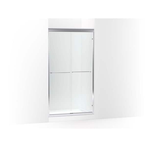 KOHLER Fluence 40 in. W x 75.78 in. H Sliding Frameless Shower Door in Bright Polished Silver