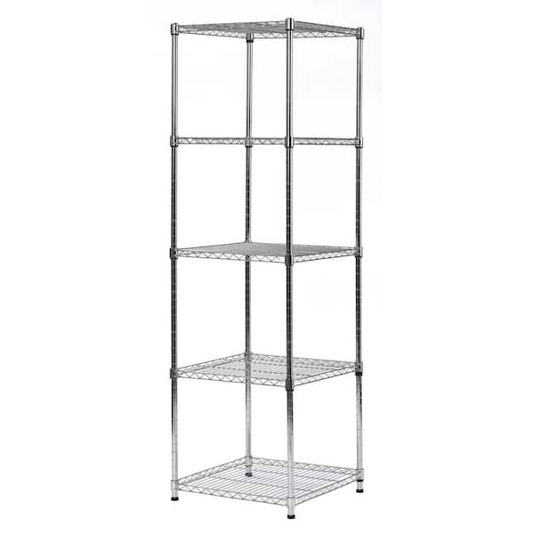 Muscle Rack Chrome 5 Tier Wire Shelving, 18 Inch Wide Shelving Unit