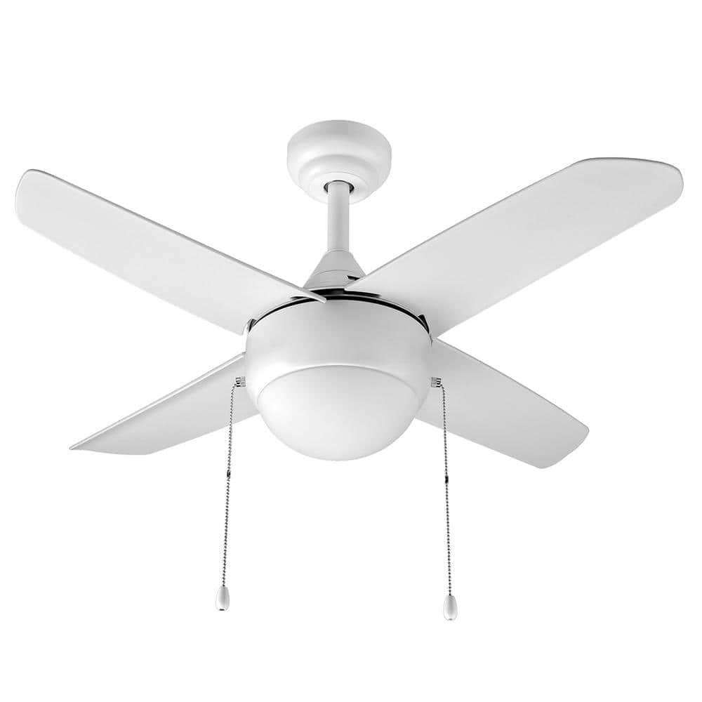 Home Decorators Collection Spindleton 36 In Indoor Matte White Ceiling Fan With Light Kit 34545 Hbuw The Home Depot