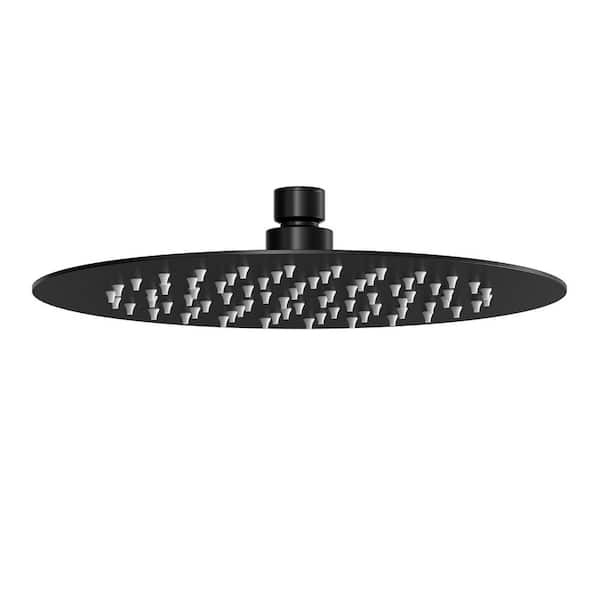ClassicRain 10 in. Rainfall Round Single Handle 1-Spray Tub and Shower Faucet 2.5 GPM in. Matte Black Valve Not Included