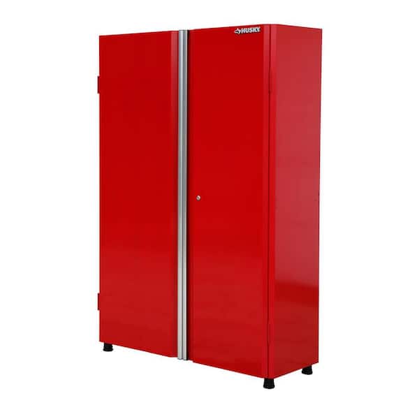 Husky Ready-to-Assemble 24-Gauge Steel Freestanding Garage Cabinet in Red (48 in. W x 72 in. H x 18.3 in. D)