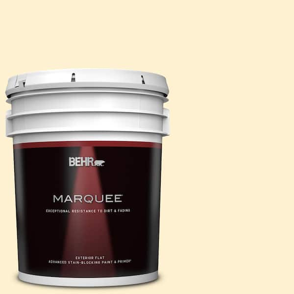 BEHR MARQUEE 5 gal. #350A-2 Vanilla Milkshake Flat Exterior Paint & Primer