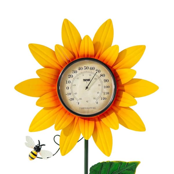 Sunflower Thermometer Garden Stake - Outdoor Living