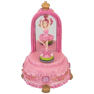 5 . 5 '' Children's Pink Twirling Ballerina Music Box