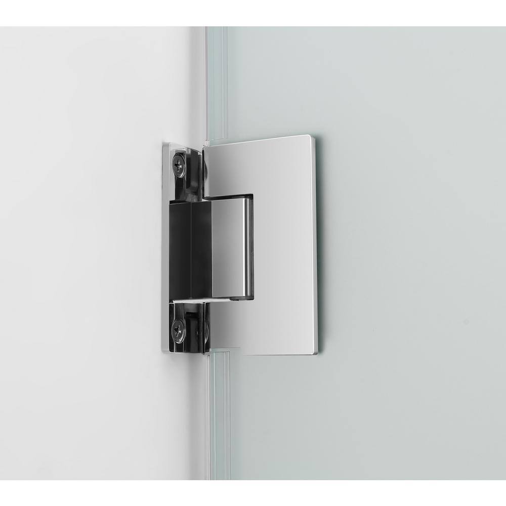 Belmore 29" x 72" Frosted Glass Frameless Hinged Shower Door in Chrome