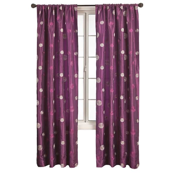 null Sheer Aubergine Cirque Rod Pocket Curtain - 54 in.W x 84 in. L