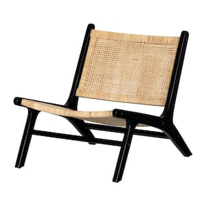 Balka Rattan Lounge Chair, Rattan and Black
