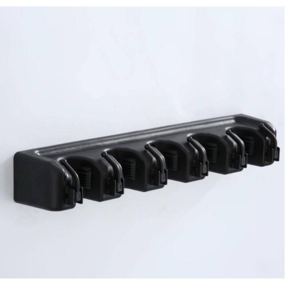 Garage Hooks Black Wall-Mounted Mop Holder with 5-Slots for Garage Organization Systems Weight capacity 50 lbs. price history on PriceWatchPro