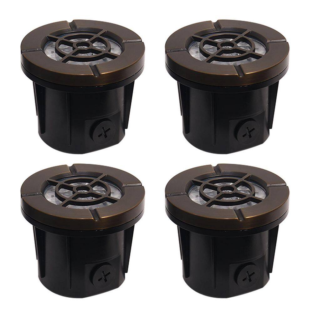 300 Lumens Bronze Low Voltage In-Ground Integrated LED Spotlight Lights with Dusk to Dawn 5CCT for Pathway Garden,4-Pack price history on PriceWatchPro