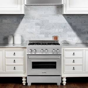 30 in. 4.0 cu. ft. Dual Fuel Range with Gas Stove and Electric Oven in DuraSnow Stainless Steel (RAS-SN-30)