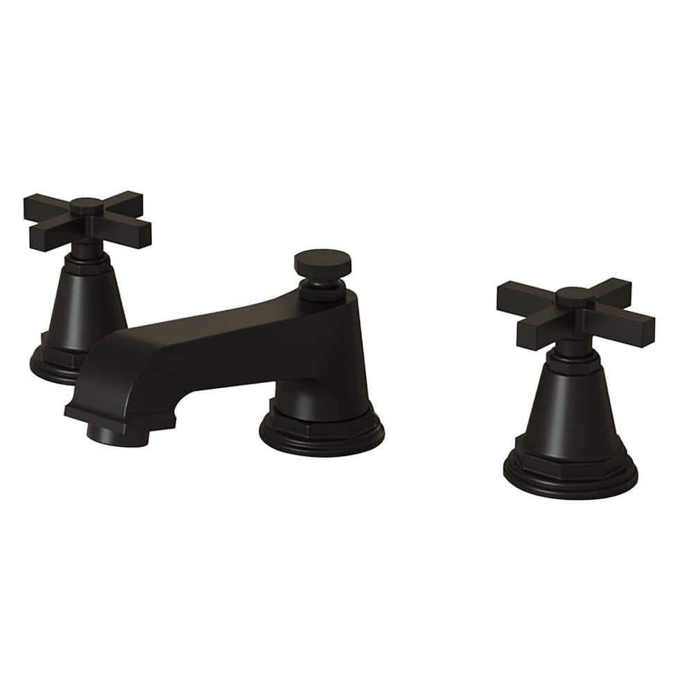 8 in. Widespread Double Handle Bathroom Faucet with Pop-up Drain Kit Brass Modern 3 Holes Sink Vanity Tap in Matte Black price history on PriceWatchPro