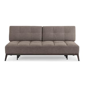 Sila 42.1 in. W Brown Fabric Upholstery Full Convertible Sofa
