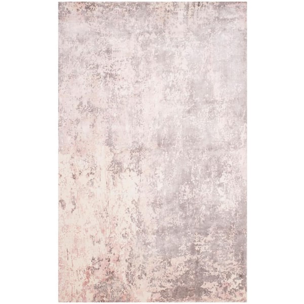 Mirage Pink 4 ft. x 6 ft. Abstract Distressed Area Rug