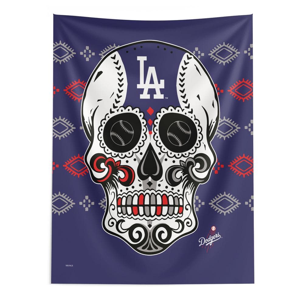 Los Angeles Dodgers Candy Skull Wall Hanging, 50x60 Inches