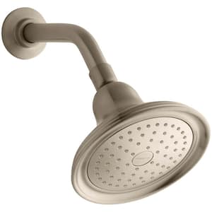 Devonshire 1-Spray 5.9 in. Single Wall Mount Fixed Shower Head in Vibrant Brushed Bronze