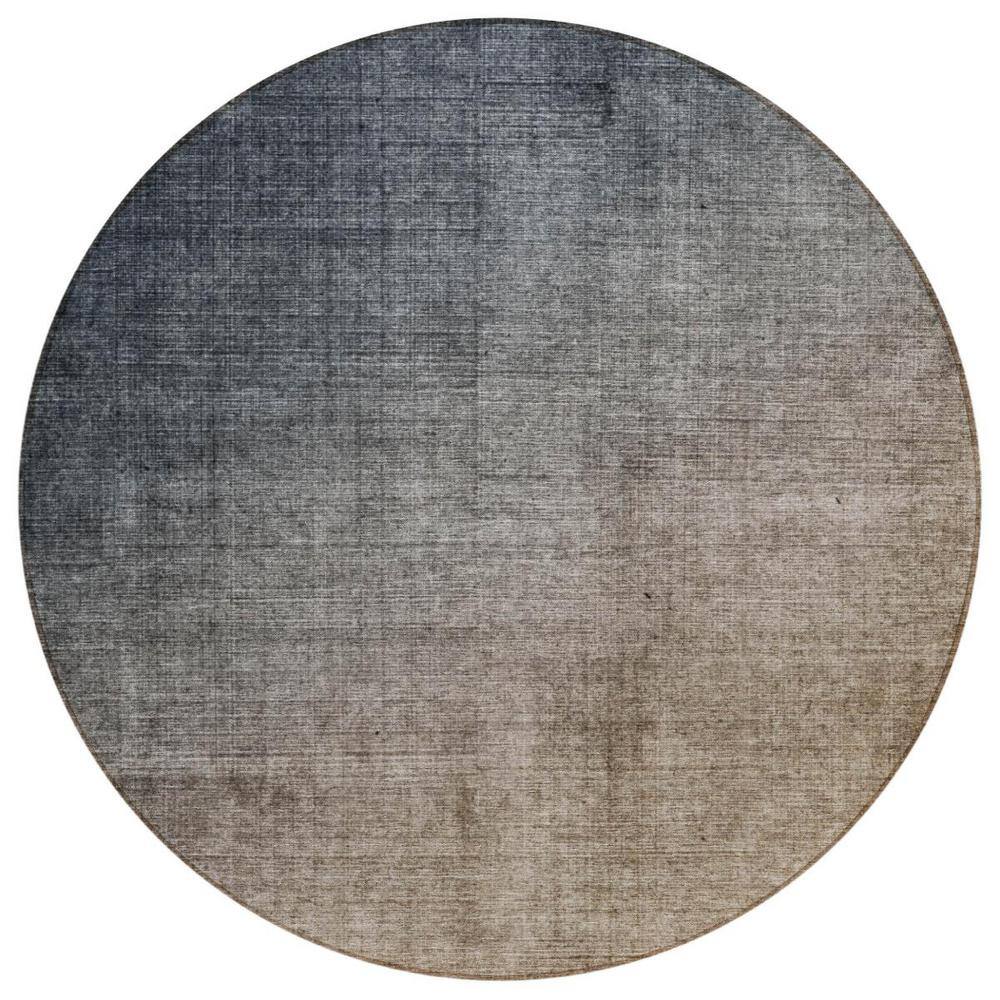 Taupe and Gray 8 ft. Round Woven Solid Color Round Indoor/Outdoor Area Rug price history on PriceWatchPro
