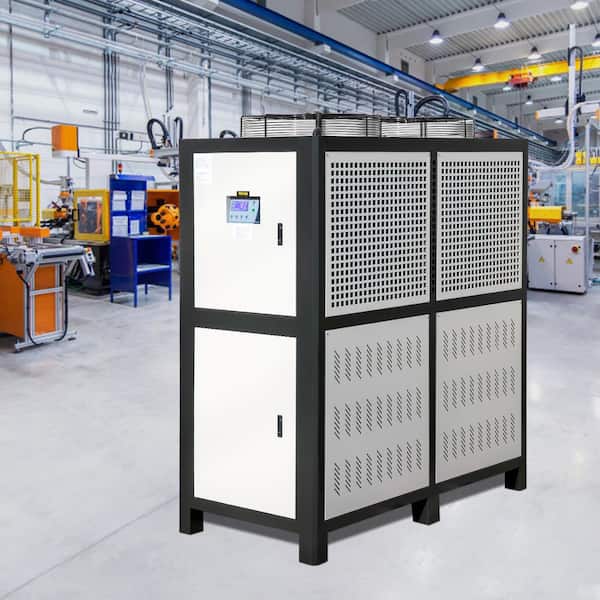 Air-Cooled Chiller Industrial 5-Ton Finned Condenser Portable Conditioner 53L Stainless Steel Water Tank, 5 HP