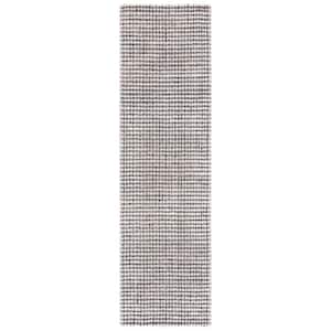 Abstract Gray/Ivory 2 ft. x 8 ft. Striped Runner Rug