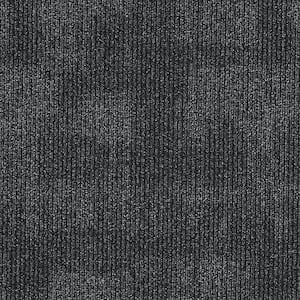 Second Nature - Shadow - Gray Commercial 24 x 24 in. Glue-Down Carpet Tile Square (96 sq. ft.)