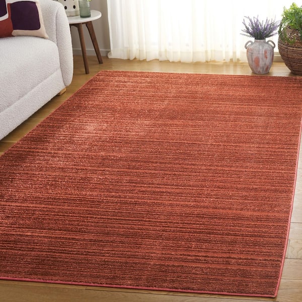 Harmony 9 ft. x 11 ft. Rust Solid Striped Area Rug