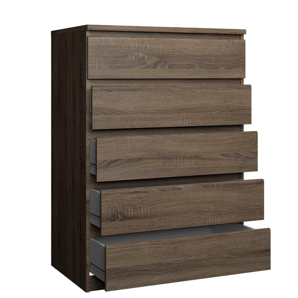 Scottsdale Truffle Gray 5-Drawer Engineered Wood Chest