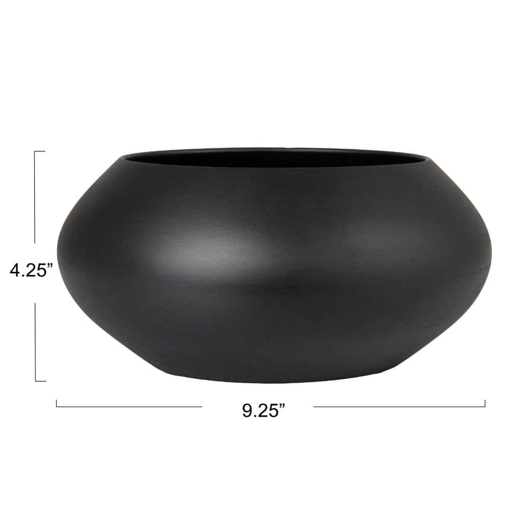Minimalist Black Round Mango Wood Serving Bowl