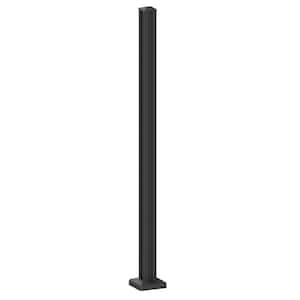 AquatinePLUS 2.38 in. x 2.38 in. x 4.20 ft. Black Aluminum Hard Surface Pool Fence Post