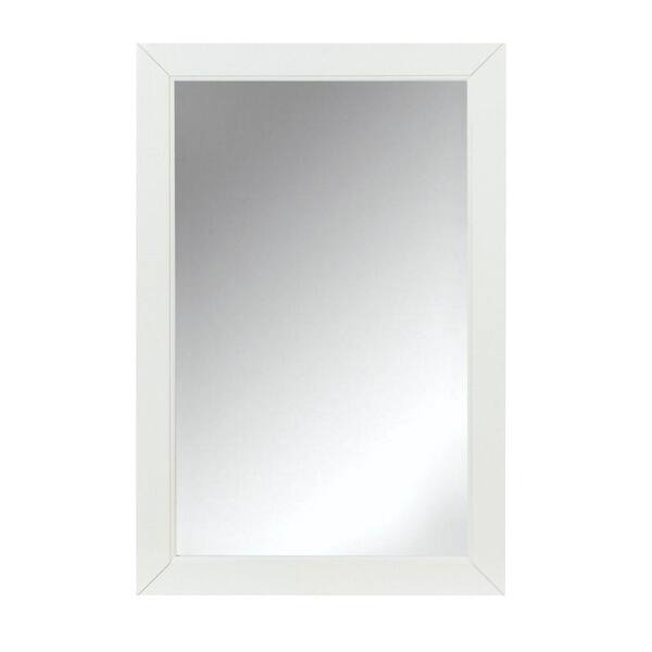Home Decorators Collection Union 36 in. L x 24 in. W Rectangular Single Framed Mirror in White