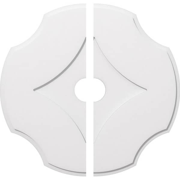Ekena Millwork 1 in. P X 12-1/2 in. C X 36 in. OD X 5 in. ID Percival Architectural Grade PVC Contemporary Ceiling Medallion, Two Piece