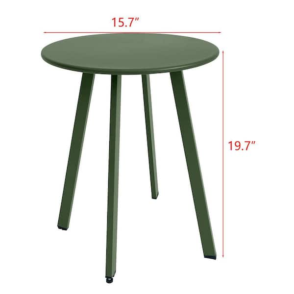 Dark Green Metal Outdoor Side Table L0BN3NRMQR - The Home Depot