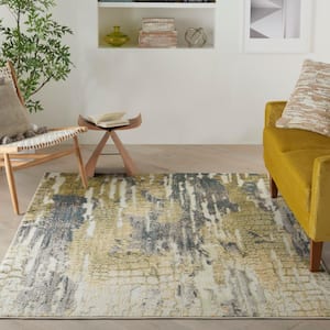 Trance Ivory/Multi 4 ft. x 6 ft. Contemporary Area Rug