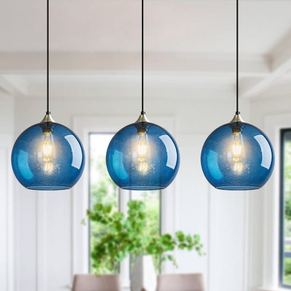 ZHLWIN Home Lighting ‎60 Watts 1-Light 9.84 in. Blue Glass Pendant