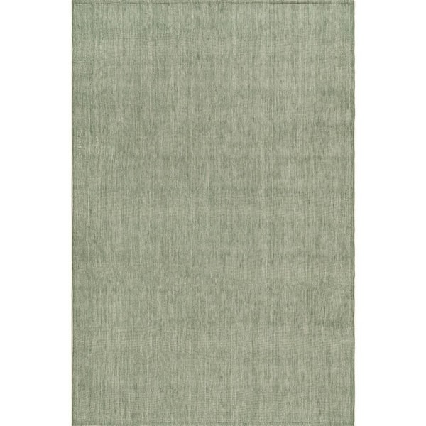 Salima Solid Green 9 ft. x 12 ft. Outdoor Area Rug