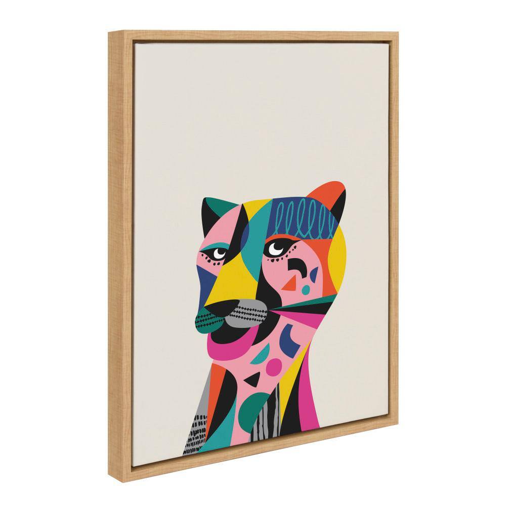 Multicolor Mid Century Modern Tiger Canvas Wall Art